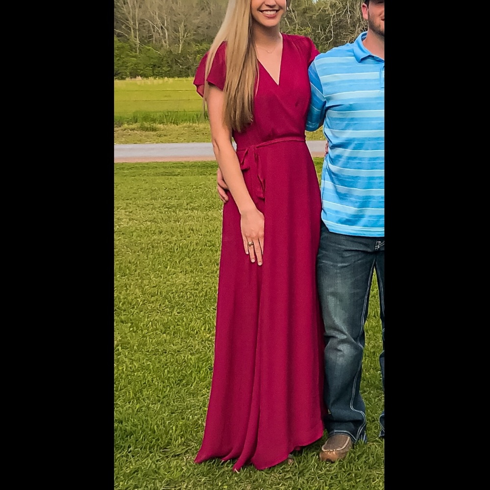 Pink Wrap Maxi Dress